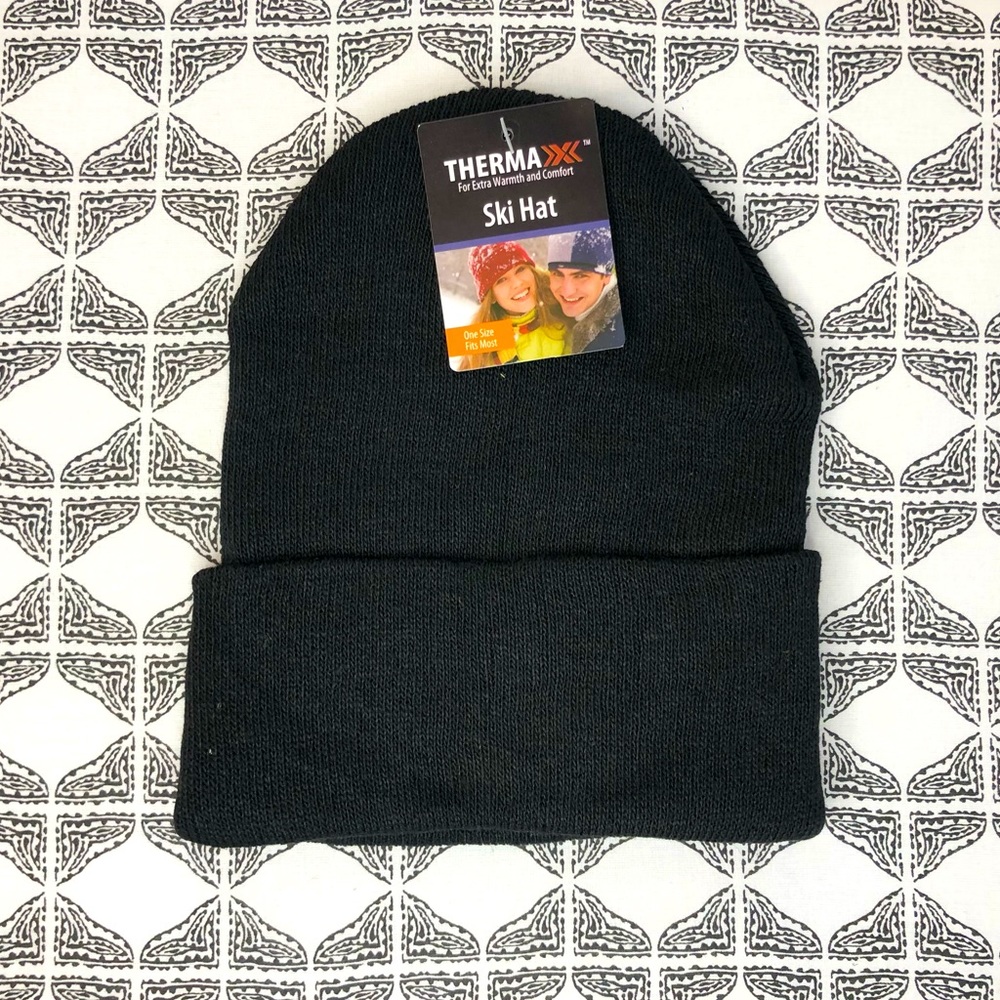 ThermaX Ski Snowboard Hat Beanie Stocking Cap Black Women
